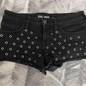 Vans denim black shorts women size 3 waist 26.